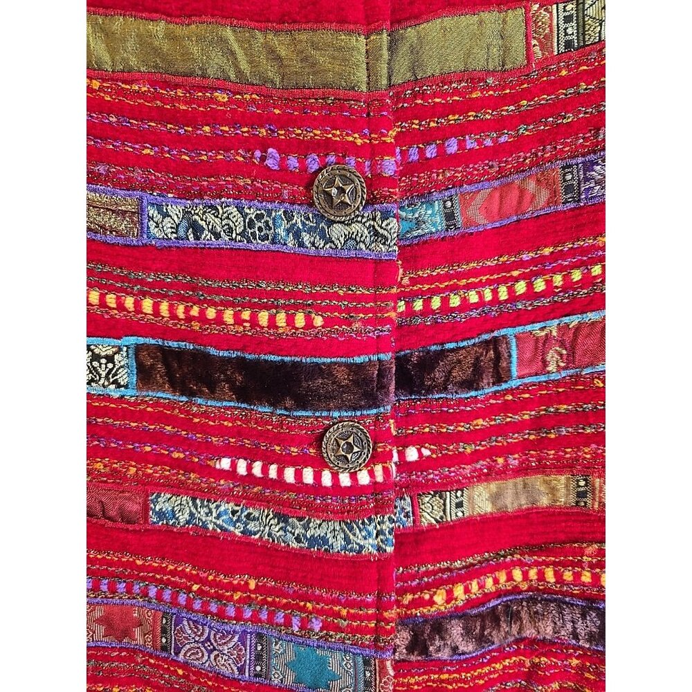 Coldwater Creek Patchwork Jacket Red Colorful Sho… - image 3